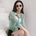 Scheming Top Long-Sleeved Fried Street Jacket Advanced Style Self-Retained Transparent Shirt Women's Ultra-Thin Outer Wear Cardigan Short. 