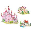 4Pcs/Set Puzzle Toy Fine Workmanship Concentration Capability Easy to Install Children House 3D Jigsaw Birthday Gift. 