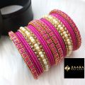 Premium Quality Bridal Bangles for Women (Magenta) (Imported) M-PQB980006 - 22 Pieces - Bangles - Bangles for Women - চুড়ি.