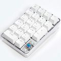 Mechanical Numeric Keypad Wired Gaming Keypad Crystal Case White Backlit 21 Keys Mini Numpad Portable. 