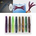 8x Fishing Worms Lifelike Simulation for Freshwater 7cm Built in Ringing Bead Fishing Soft Baits for. 