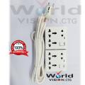 Heavy Duty 6 Port Multi Plug Power Socket Board.12 feet long cable.
