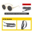 Baby Polarized Round Sunglasses Flexible Rubber Shades with Strap for Toddler Newborn Infant Ages 0-36 Months.