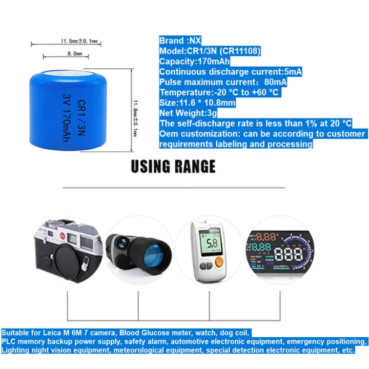4pcs%20NEW%20CR1/3N%20CR-1/3N%203V%20lithium%20battery%20DL1/3N%20CR1/3%201/3N%20CR13N%20CR13%2013N%20Glucose%20camera%20battery%20Moscow%20Warehouse%20Stock%20-%20Image%206
