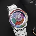 Funny Watch For Men Luxury Diamond Rotating Sunflower Dial Watches Man Fashion Steel Luminous Waterproof Wristwatch New. 