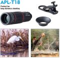18* Optical Zoom Telescope Mobile Camera Lens Clip HD High Class Glass Lens with Adjustable Focal Length Manual Focusing Smartphone Lense.