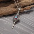 Fashion Wand and Sorcerer||||'s Stone Pendant Necklace Ladies Magic Costume Pendant Wizard World Magic Apprenticeship School Gift. 