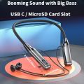 ZT Plus RE-NY060 New Wireless Neckband 200 Long Battery Life with LED Display TF Card Slot  Noise Cancelling Headphone. 