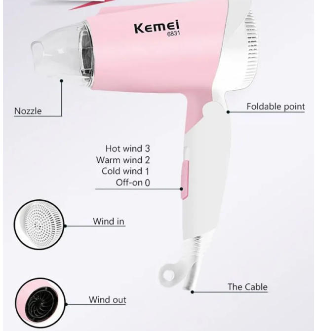 Kemey%20Km%206831%20Professional%20Foldable%20Hot%20and%20Cool%20Hair%20Dryer%201600%20watts%20-%20Image%206