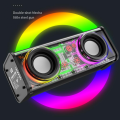V8 Transparent Mecha Wireless Bluetooth Speaker Sound Light Rhythm Subwoofer TWS Stereo Cyberpunk Music Center Hands-free Call.