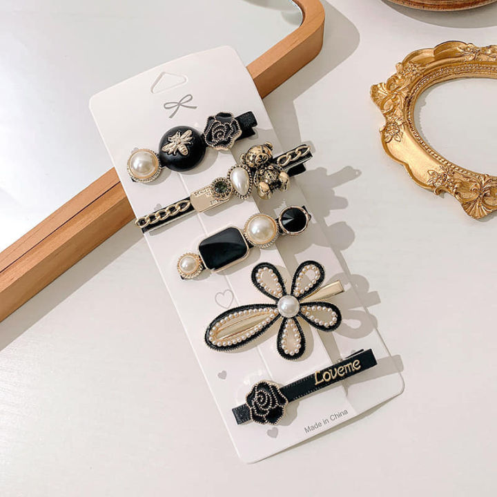 Understated -1Set Pearls Hair Clips Women Hairpins Hair Accessorie Flower Barrettes Headwear Girls For Women- Progressively Better