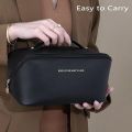Large Capacity Cosmetic Bags European Style Travel Makeup Bags Large Capacity Waterproof PU Leather Handbag Organizer for Men and Women with Zipper.. 