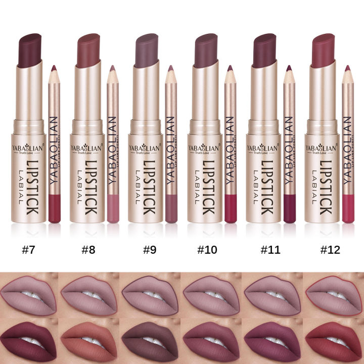 Lipstick%20Lip%20Line%202-in-1%20Cross%20Border%20Lip%20Liner%20with%20Non-stick%20Cup%20Long-Lasting%20Waterproof%20Matte%20Lipstick%20Lipstick%20Set%2012%20Colors%20-%20Image%204