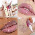 Mirror Lip Gloss with Soft Brush Pearlescent Rotating Pen Lip Glaze Shimmer Glitter Liquid Lipstick Waterproof Lips Makeup.