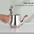 410ml Stainless Steel Oil Tank Large Capacity Oil Bottle Kitchen Oil Filter Pot Soy Sauce Vinegar Container Coffee Pot.