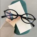 Y2K Leopard Small Frame Glasses Oval Women Girls Retro Anti Blue Light Eyewear Glass Computer Reading Eyeglasses Decorative.