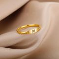 Initial A-Z Letter Rings For Women Stainless Steel Ring Alphabet Name Finger Ring Punk Christmas Jewelry Gift Bijoux Femme. 