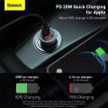 Baseus 40W U+C Dual Quick Charger Car Charger PD 20W Quick Charge for iPhone 12 13 Pro Max Type-C+USB-A Charger.