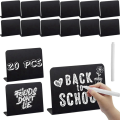 20 Pack Mini Chalkboard Signs Black for Chalk Sign for Food - Party - Buffet - Table Sign Chalkboard with 2 Chalk Marker. 