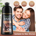 Natural Brown Hair Color Permanent Hair Coloring Shampoo Long Lasting Black Hair Dye Shampoo For Women Men Professional Dye. 