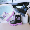 2023 Spring/Autumn New Boys' Versatile Children's Martin Boots, Kids' Girls' Anti-Slip Soft-soled Black Leather Booties. 