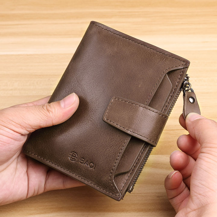 Wholesale%202024%20New%20Men's%20Wallet%20Genuine%20Leather%20Short%20Zipper%20Wallet%20Multifunctional%20Driver's%20License%20Card%20Holder%20Vertical%20Wallet%20-%20Image%203