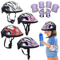 【HOT】 Kids Safety Helmet Knee Elbow Pad Set Boys Girls Head Protective Gear Set for Bicycle Cycling Skateboard Scooter Skating Helmet. 