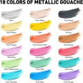MIYA Himi Metallic Gouache Paint Set 18 Colors X 30ml.