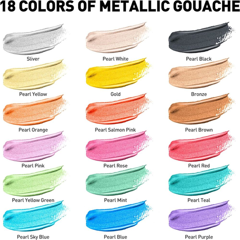 MIYA%20Himi%20Metallic%20Gouache%20Paint%20Set%2018%20Colors%20X%2030ml%20-%20Image%203