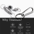 Quick Release Keychain Set Car Key Ring Quick Release with Titanium Carabiner and Keyrings - Advanced Titanium Swivel Clip 360-Degree Rotation. 