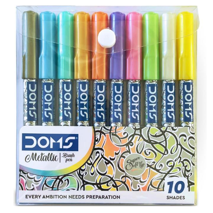 DOMS Metallic Brush Pen 10 Shades