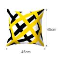 Yellow Black Geometric Pattern Square Cushion Cover Pillow Case Polyester Throw Pillows Cushions For Home Decor 45x45cm. 
