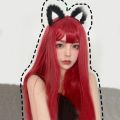【DATA FROG Global MALL】（NEW）Wig female long straight hair cute air bangs black long hair fluffy hair set bangs medium long hair Woman wig. 