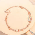 Jin Hongyu double-layer love bracelet women's fashion commuting versatile heart-shaped bracelet Korean version of the temperament simple hand jewelry wholesale. 