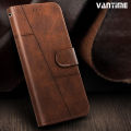 Vantime for Infinix Note 40 Pro 4G 40 Pro+ Plus 5G Retro PU Leather Wallet Case Flip Clasp Stand Cards Holder Casing.