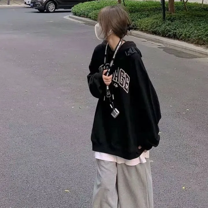 American-StyleoversizeThin%20Velvet%20Padded%20Hooded%20Sweatshirt%20Women's%20Autumn%20Black%20Loose%20Fried%20Street%20Coat%20Trendy%20High%20Street%20Top%20-%20Image%203