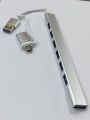 ph USB C Hub 7 Multi-Port USB Type-C Hub With USB2.0 USB3.0 OTG Function USB Splitter Adapter Compatible For Win7/8/10.
