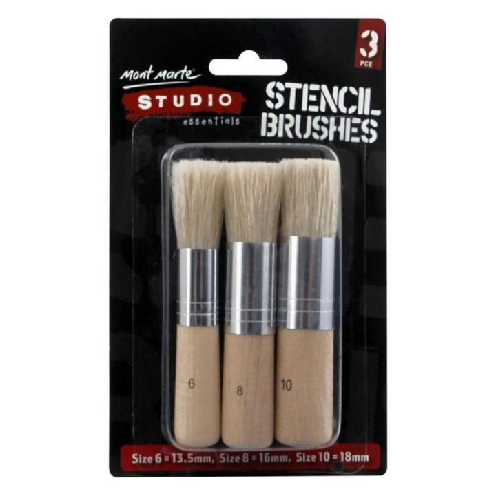 Mont Marte Studio Stencil Brush 3pc