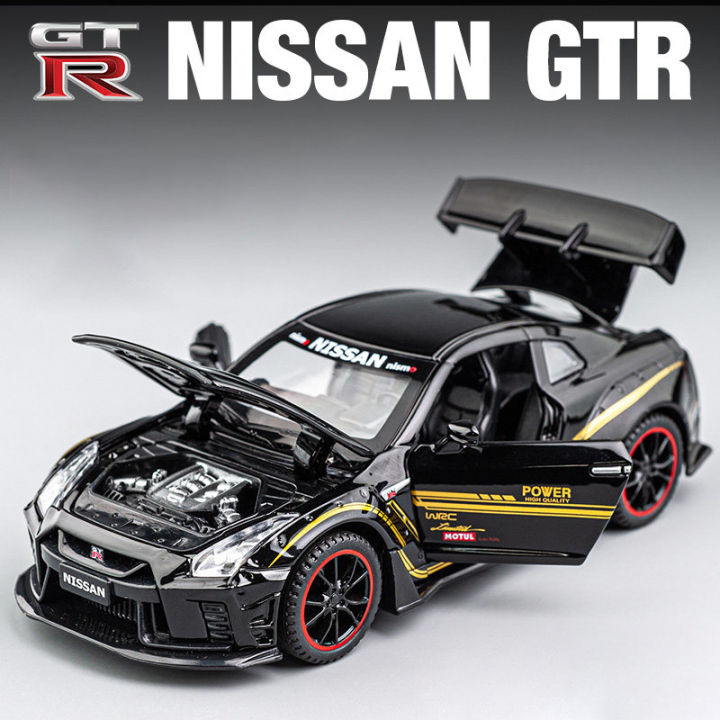 1:32 Nissan GTR R35 Supercar Alloy Car Toy Car Metal Collection Model Car Sound and light Toys For Children