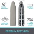 2X Reflective Ironing Board Cover with Two Nylon Sticker Straps Boards Scorching and Staining Elastic Edge Covers.