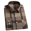 Plaid Shirts For Men‘s Long Sleeve Luxury Fashion Clothing Easy Care Soft Business Casual Print Thin Smart Camisa Formal Shirt. 