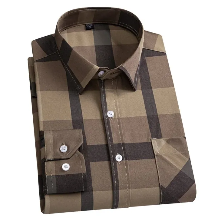 Plaid%20Shirts%20For%20Men%E2%80%98s%20Long%20Sleeve%20Luxury%20Fashion%20Clothing%20Easy%20Care%20Soft%20Business%20Casual%20Print%20Thin%20Smart%20Camisa%20Formal%20Shirt%20-%20Image%202