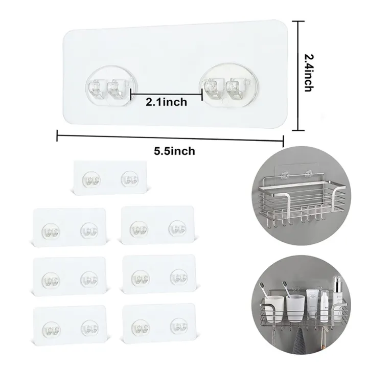 Adhesive%20Hook%20Replacement%20Strong%20Sticker%20Hook%20for%20Bathroom%20Corner%20Shelf%20Soap%20Dish%20No%20Drilling%20Organizer%20New%205/10PCS%20Shower%20Caddy%20-%20Image%208