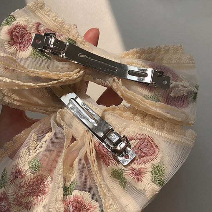 Embroidery%20Hair%20Bows%20Lace%20Big%20Bows%20Hairclip%20Women%20Elegant%20Spring%20Clip%20Spring%20WANNA%20-%20Image%203