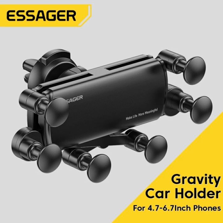 Essager Flagship Store Factory Direct Delivery Six Points Gravity Car Phone Holder Stable Seismic Resistance , Air Vent Clip Stand For iPhone Samsung Xiaomi Huawei Smartphone Holder Support