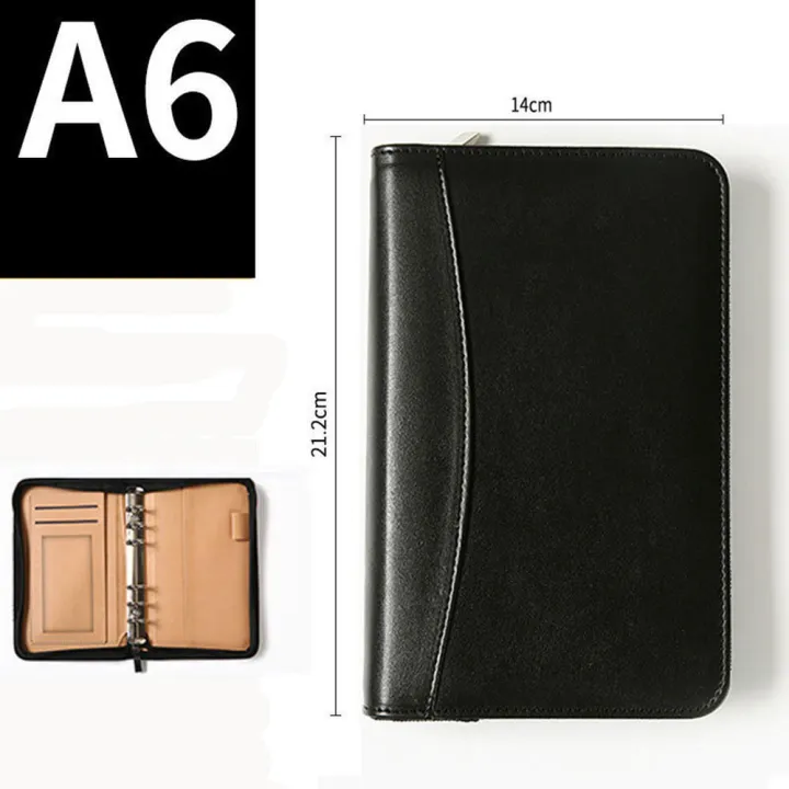 Loose%20Leaf%20Zipper%20Bag%20Diary%20Binder%20Notebook%20Journal%20with%20Calculator%20A6%20Notepad%20Office%20Agenda%20Planner%20Sketchbook%20Ring%20Zipper%20Book%20A6%20Business%20PU%20Leather%20Folder%20Cover%20-%20Image%207
