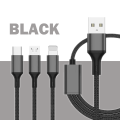 3 In 1 Fast Charging Cable Mobile Gadgets Type C /Micro USB Cable 2.4A Multi Port.