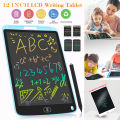 New 12" Multicolor Lcd Writting Tab for kids, Office Writing Board, Digital Drawing Pad, Erasable E-writer, Digital Drawing. 