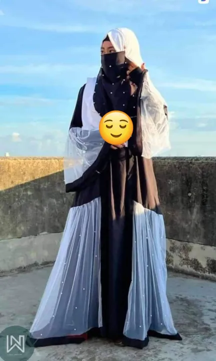 abaya%20borka%20Arabian%20Three%20With%20Hijab+Niqab%20Three%20Dubai%20Cherry%20stylish%20party%20borka%20fashion%20collection%20Fashionable%20khimar%20Lycra%20borka%20for%20Women%20-%20Image%203