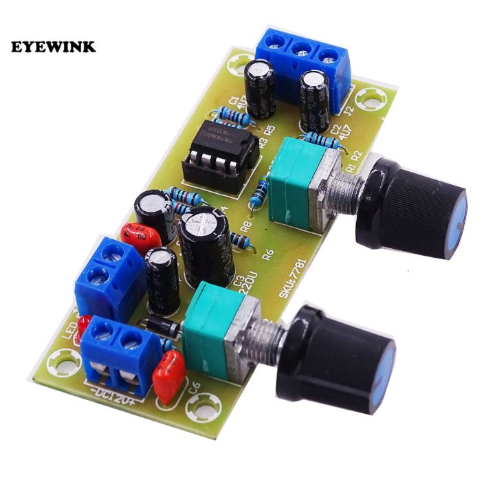 High-precision Single supply low pass filter board subwoofer preamp board 2.1 channel DC 10-24v 22hz-300hz